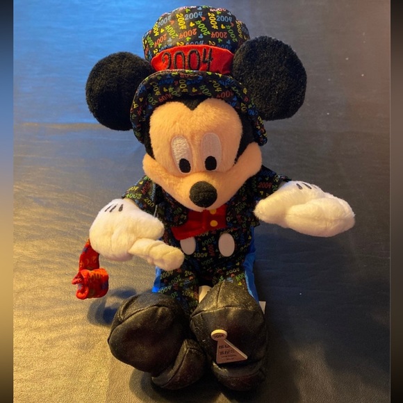 Walt Disney World Mickey Mouse Plush 2004 New Years Eve Mickey Bean Bag - Picture 12 of 12
